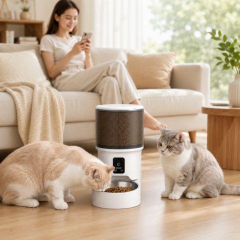 Distributeur automatique de croquettes pour chat à distance
