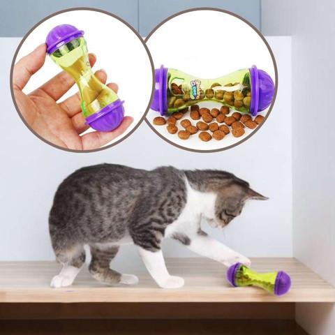 distributeur croquettes chat roule miam jouet distributeur croquettes plastique