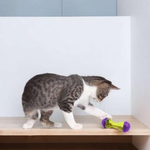 distributeur croquettes chat roule miam jouet distributeur croquettes plastique