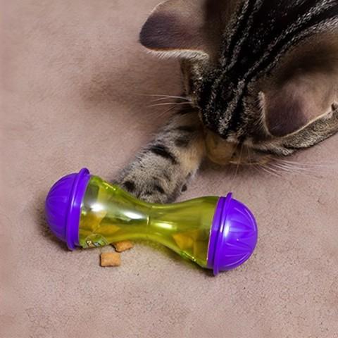 distributeur croquettes chat roule miam jouet distributeur plastique