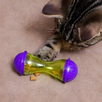 distributeur croquettes chat roule miam jouet distributeur plastique