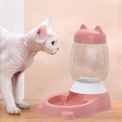 distributeur de croquettes pour chat gravité rose