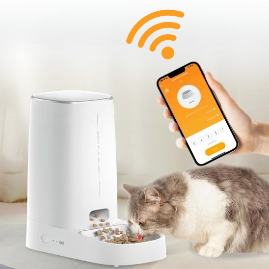 distributeur de croquettes pour chat version programmable wifi