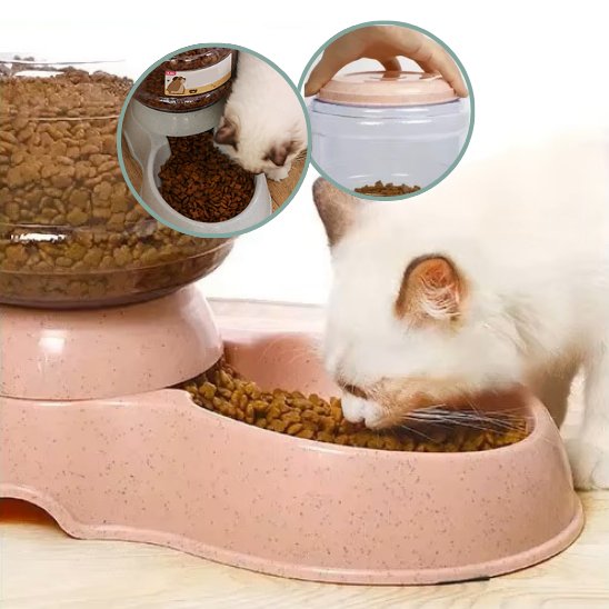 distributeur de croquettes pour chat en plastique transparent