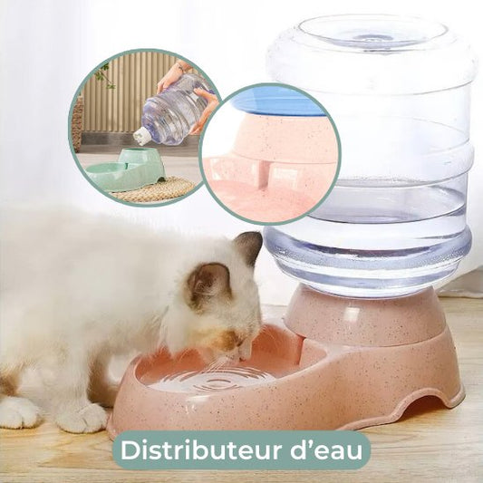 distributeur eau chat rose