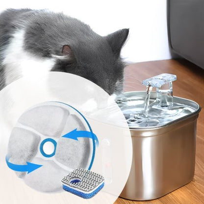 filtre fontaine a eau pour chat inoxo acier inoxydable