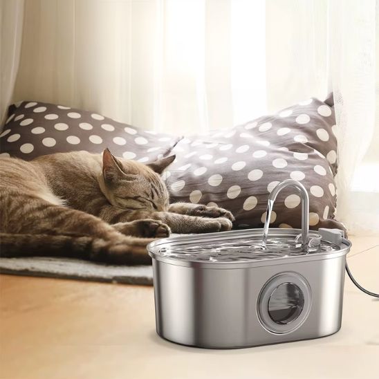 fontaine à eau chat inox silencieuse 3.2L