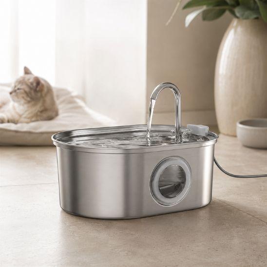 Fontaine à eau chat inox 3,2 L silencieuse et durable