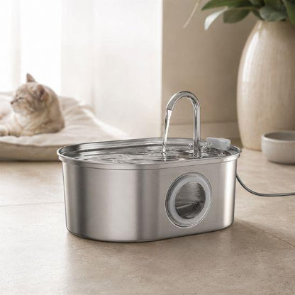 Fontaine à eau chat inox 3,2 L silencieuse et durable