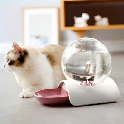 fontaine à eau chat sans électricité rose