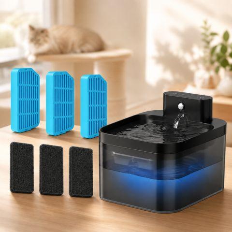 Fontaine à eau chat sans fil AquaSense avec 3 filtres de rechange