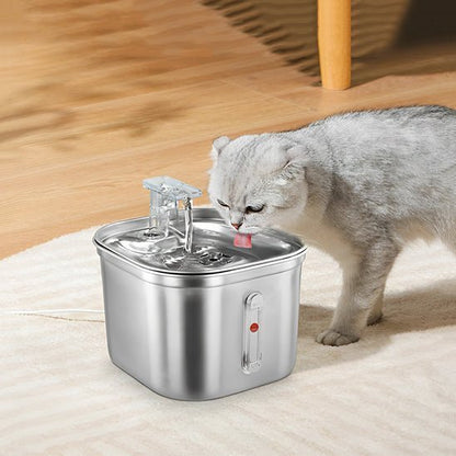 chat boit eau fontaine a eau pour chat inox 