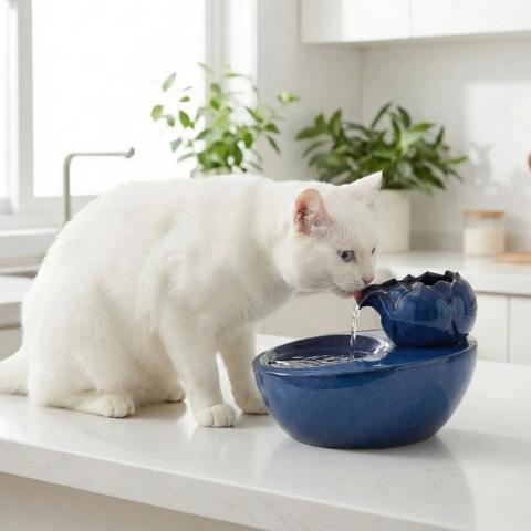 Fontaine a eau pour chat ceramique élégante