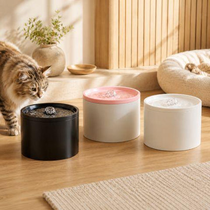 Fontaine à eau pour chat céramique Hydrapure, noire, rose et blanche