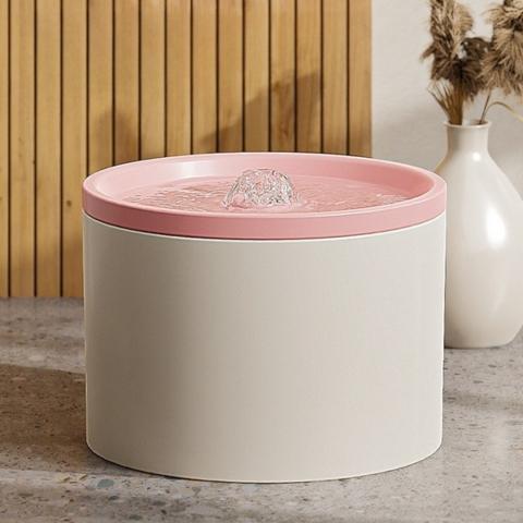 Fontaine a eau pour chat ceramique hydratation pure silencieuse rose