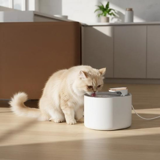 fontaine à eau pour chat élégante silencieuse led blanc