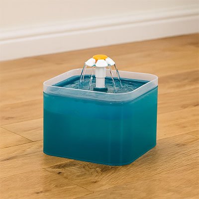 Fontaine à eau pour chat design floral ultra silencieuse turquoise