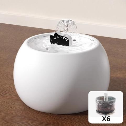 Fontaine à eau pour chat céramique blanche compacte et hygiénique