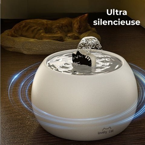 Fontaine à eau pour chat céramique silencieuse avec système anti-bruit