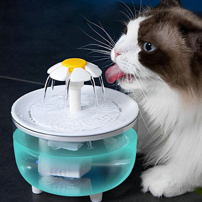 fontaine eau chat forme fleur plastique blanc antidérapante