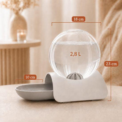 Fontaine à eau chat sans électricité dimensions 2,8 L