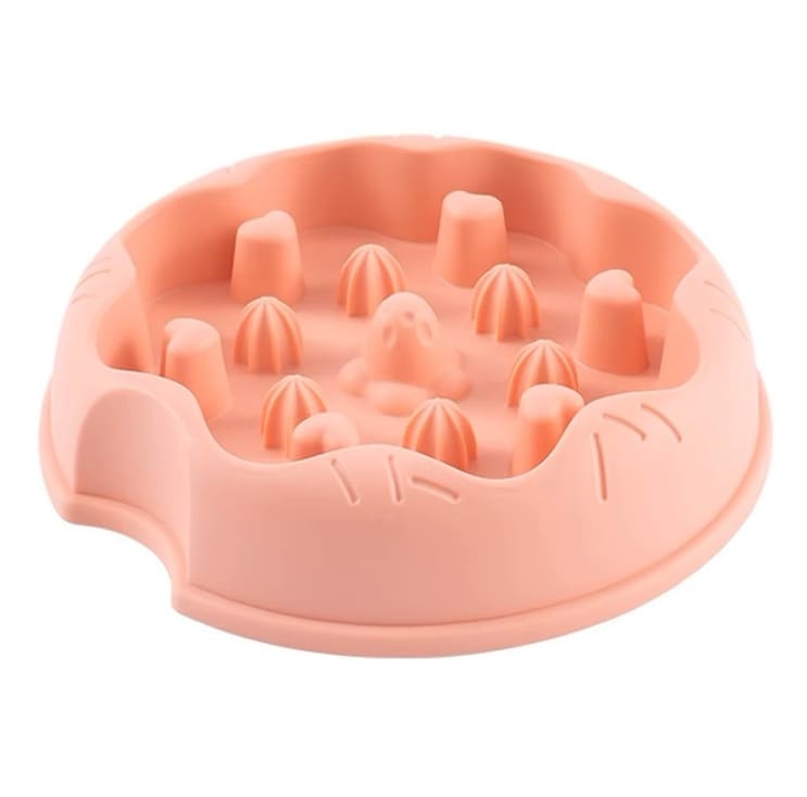 gamelle anti glouton chat alimentation lente rose