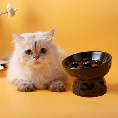 gamelle anti glouton chat surélevée inclinée céramique noir