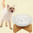 Lot De 2 Gamelles Anti-glouton Pour Chat En Céramique - 16x16cm, Rose Et Blanc - Ralentit La Prise Alimentaire - 5