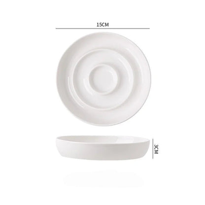 gamelle anti glouton chat formes circulaires céramique blanche