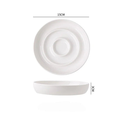 gamelle anti glouton chat formes circulaires céramique blanche
