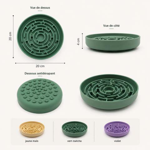 Gamelle anti glouton chat labyrinthe en silicone dimensions antidérapante