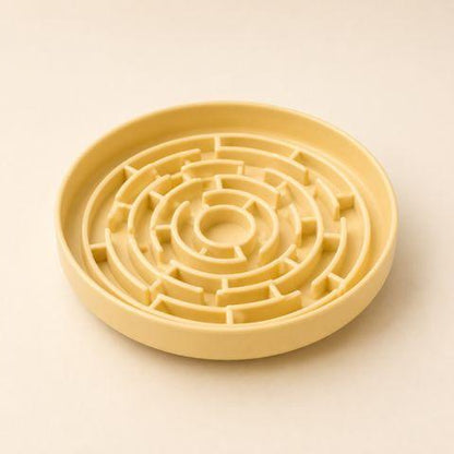 Gamelle anti glouton chat labyrinthe en silicone jaune maïs