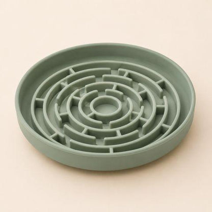 Gamelle anti glouton chat labyrinthe en silicone vert matcha