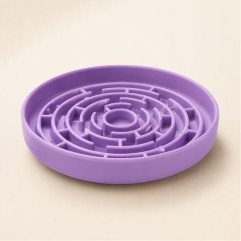 Gamelle anti glouton chat labyrinthe en silicone violet