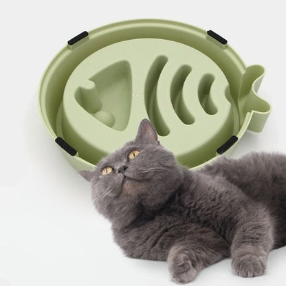 gamelle anti glouton chat antidérapante plastique vert