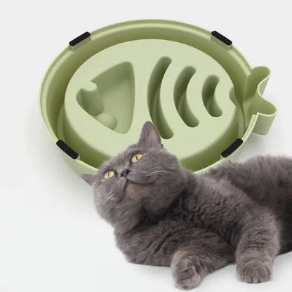 gamelle anti glouton chat antidérapante plastique vert