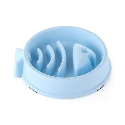 gamelle anti glouton chat poisson couleur bleu