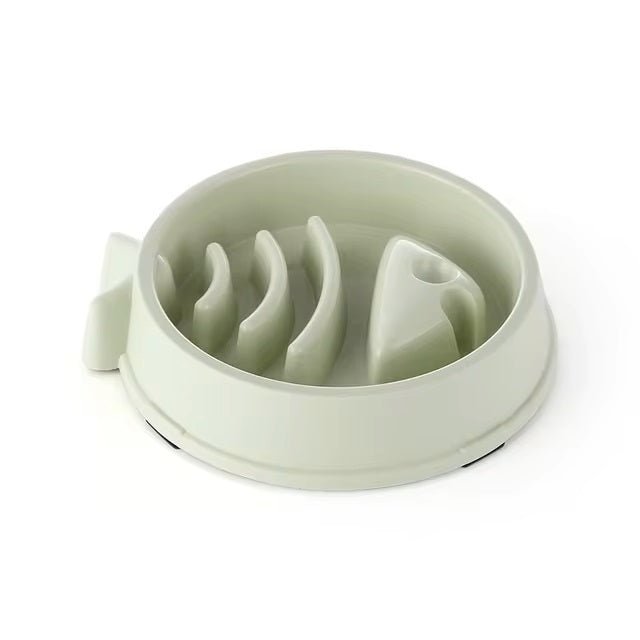 gamelle anti glouton chat poisson couleur vert