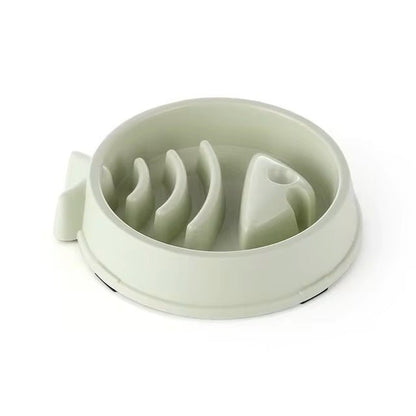 gamelle anti glouton chat poisson couleur vert