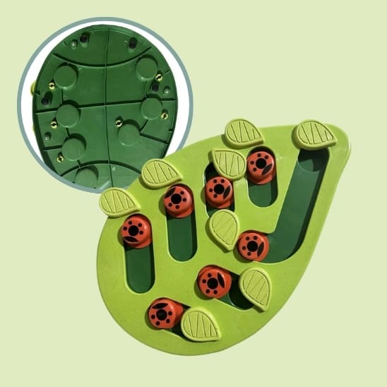 gamelle anti glouton chat puzzle alimentaire antidérapant plastique vert