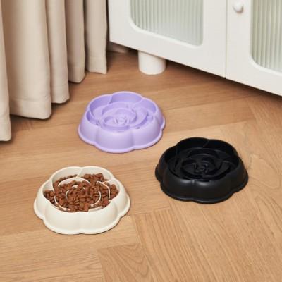 gamelle anti glouton chat rose gourmande plastique