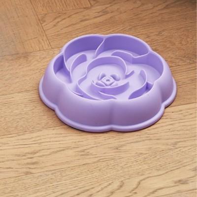gamelle anti glouton chat rose gourmande plastique violet