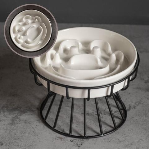 Gamelle anti-glouton chat céramique surélevée patte