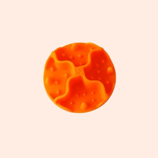 gamelle anti glouton chat ventouses silicone orange