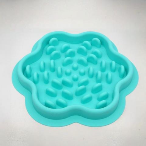 gamelle anti glouton chaton labyrinthe silicone bleu