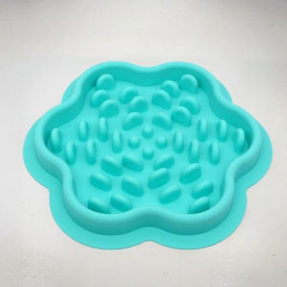 gamelle anti glouton chaton labyrinthe silicone bleu