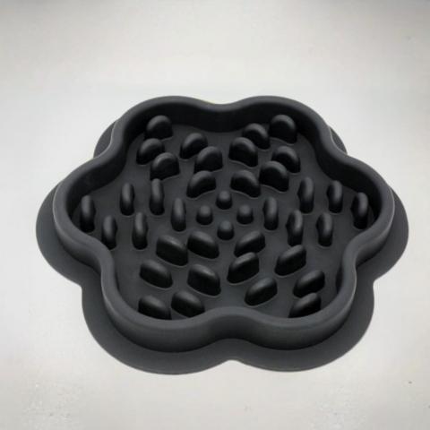 gamelle anti glouton chaton labyrinthe silicone gris