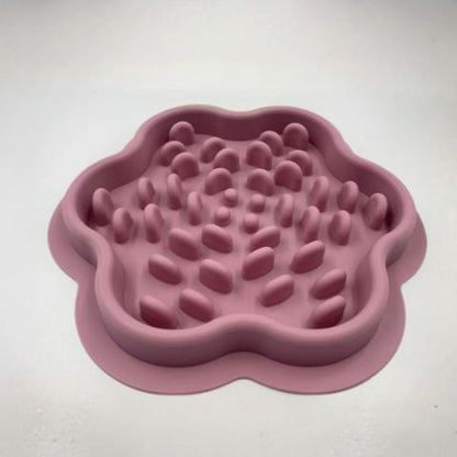 gamelle anti glouton chaton labyrinthe silicone rose
