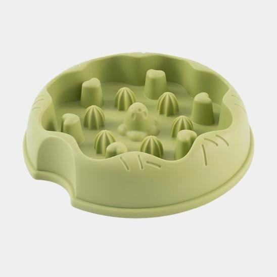 Gamelle anti-glouton pour chat verte – alimentation lente