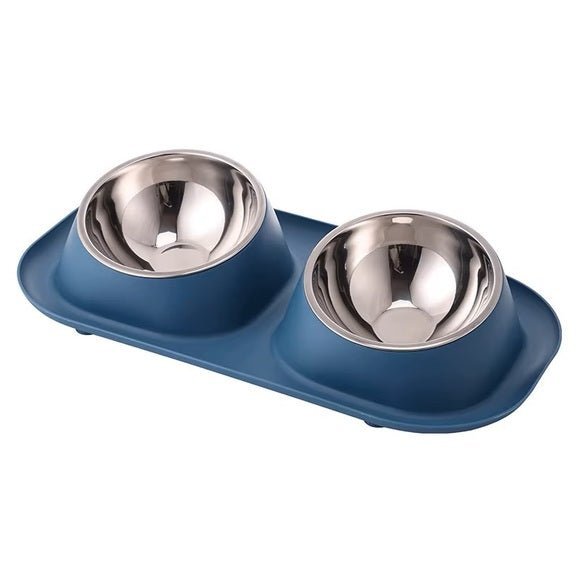 gamelle chat inclinée inox couleur bleu